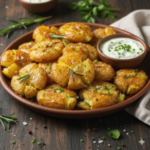 Garlic Butter Smashed Potatoes