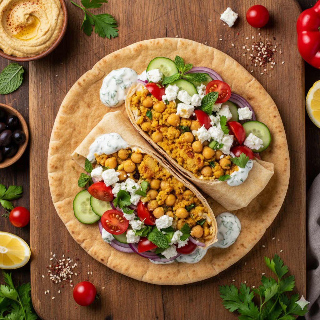Mediterranean Chickpea Wrap