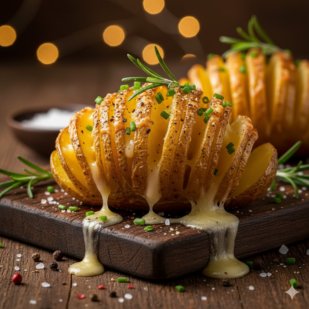 Swedish Hasselback Potatoes Illustration