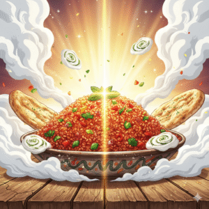 Turkish Bulgur Pilaf anime illustration