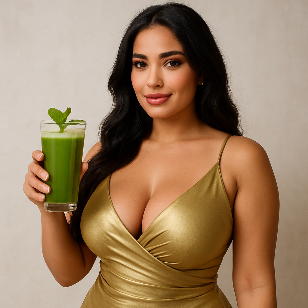 Refreshing cucumber juice served in a clear glass filled with crystal ice cubes, showcasing vibrant green color and fresh cucumber slices, styled in bright natural lighting to represent hydration and natural cleansing.