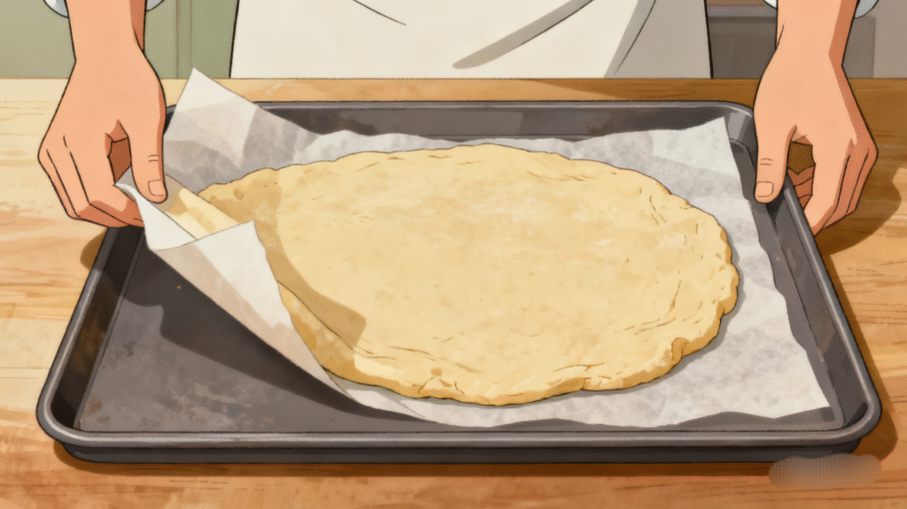 Pizza dough resting and rising in a covered bowl, increasing in size before baking.